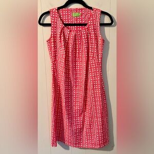 Katherine Way Pink and White Geometric Dress, Size XS